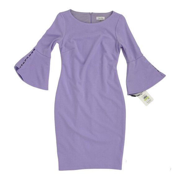 Calvin Klein Dresses & Skirts - Calvin Klein Crew Neck Tulip Sleeve Sheath Dress Sz 4 NWT